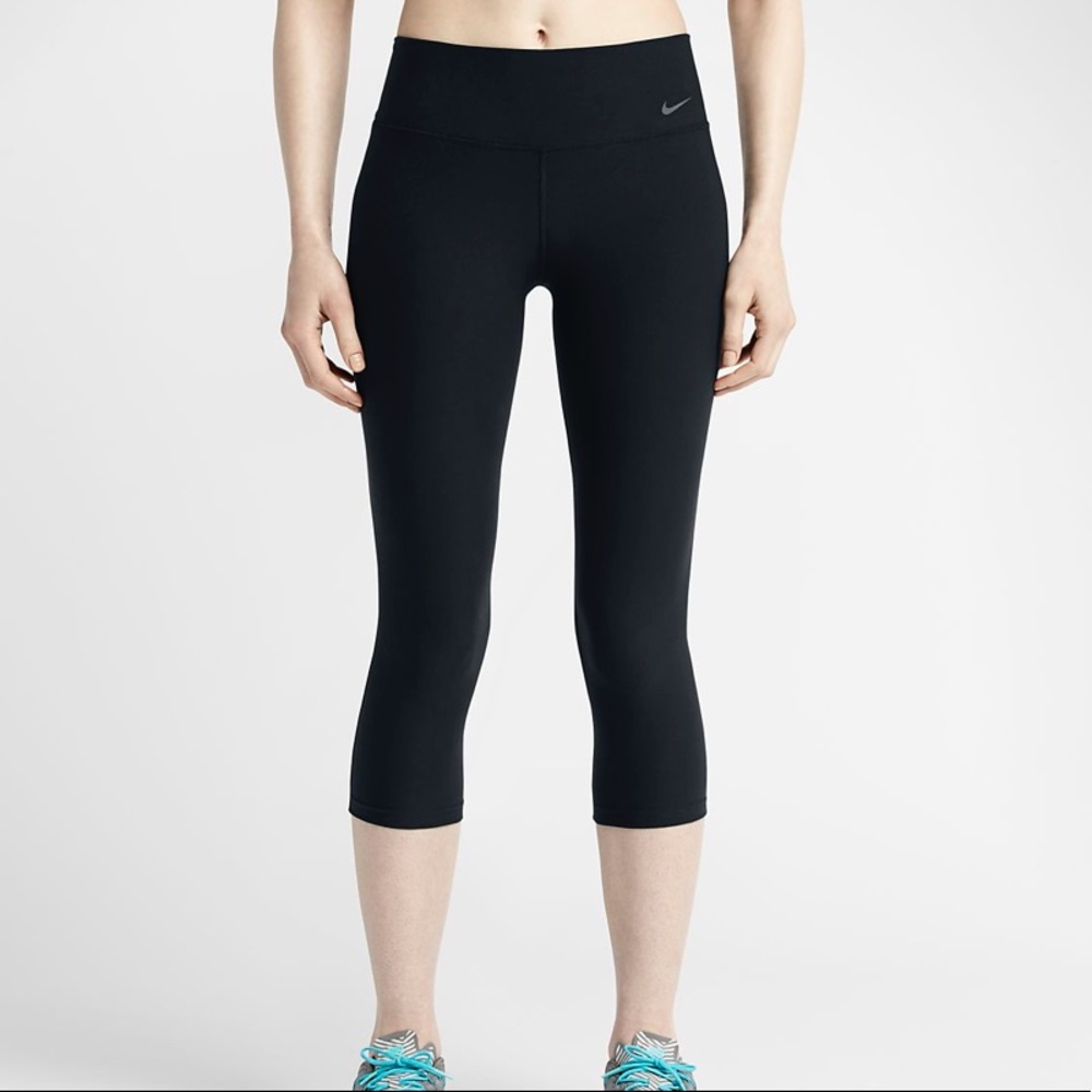 Like new, black, Nike Dri-fit capris, made from recycled materials